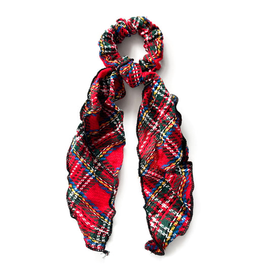 Crinkled Flannel Holiday Tartan - Fairytale Scrunchie