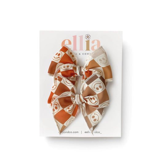 Fall Smiley Checkered - Mini Fairytale Piggie Clips