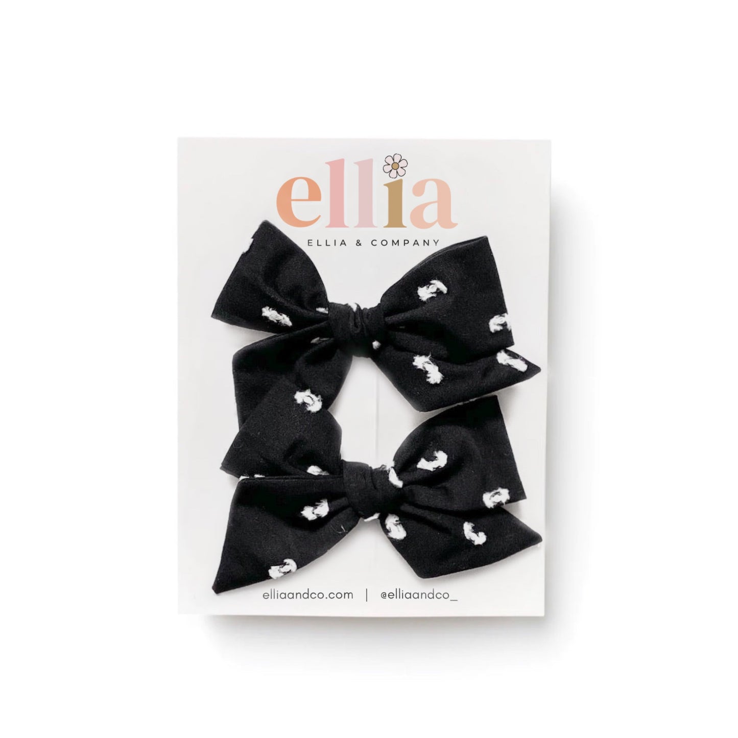 Black White Clip Dot - Mini Twirl Piggie Clips