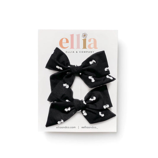 Black White Clip Dot - Mini Twirl Piggie Clips