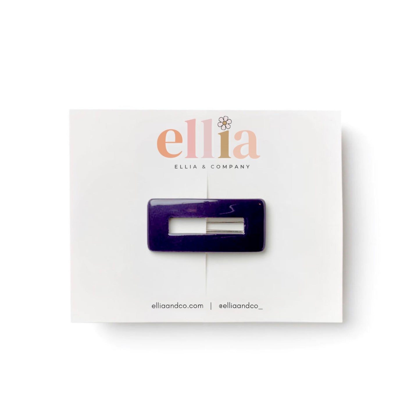 Eggplant - Rectangle Barrette