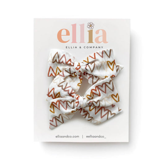 Boho Hearts - Mini Twirl Piggie Clips