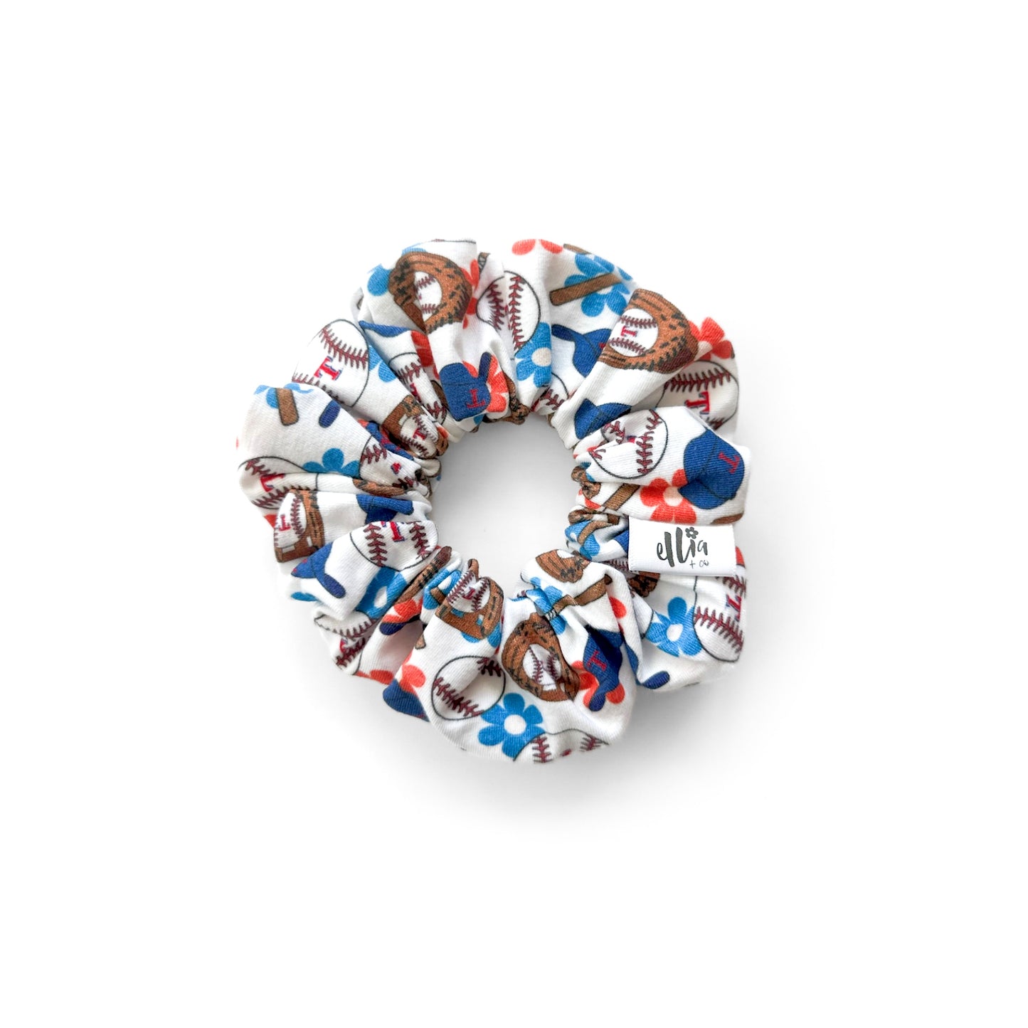 Texas Rangers Flowers - Scrunchie