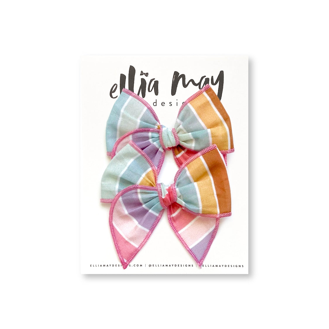 Spring Fling Stripe - Mini Fairytale Piggie Clips