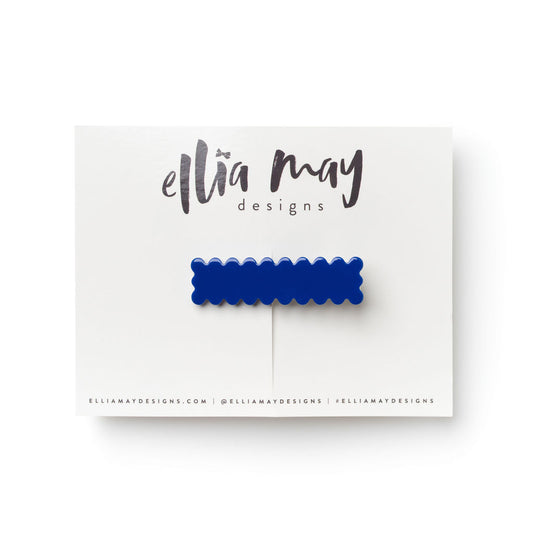Indigo - Scalloped Bar Clip