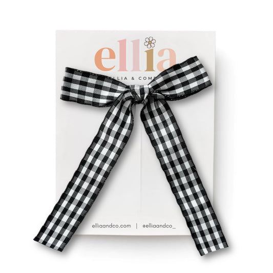 Black Gingham - Ribbon Eras Bow