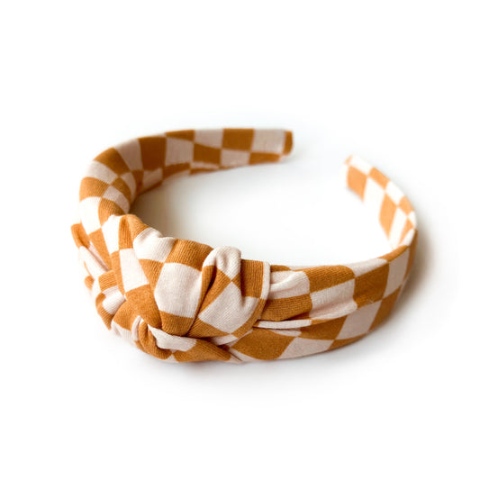 Pumpkin Checkered - Knot Headband