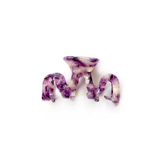 Purple Marble Squiggle - Claw Clip