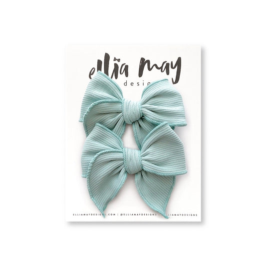 Harbor Blue Ribbed - Mini Fairytale Piggie Clips