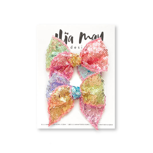 Rainbow Sequin - Mini Fairytale Piggie Clips